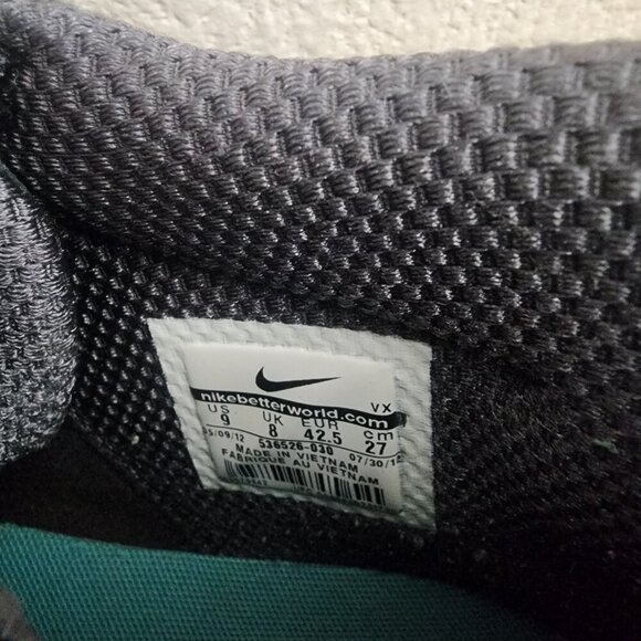 Nike Dunk Lunar Braata Mid STUSSY Black Turquoise Sneakers Mens 9 | 536526-030 - Picture 8 of 11